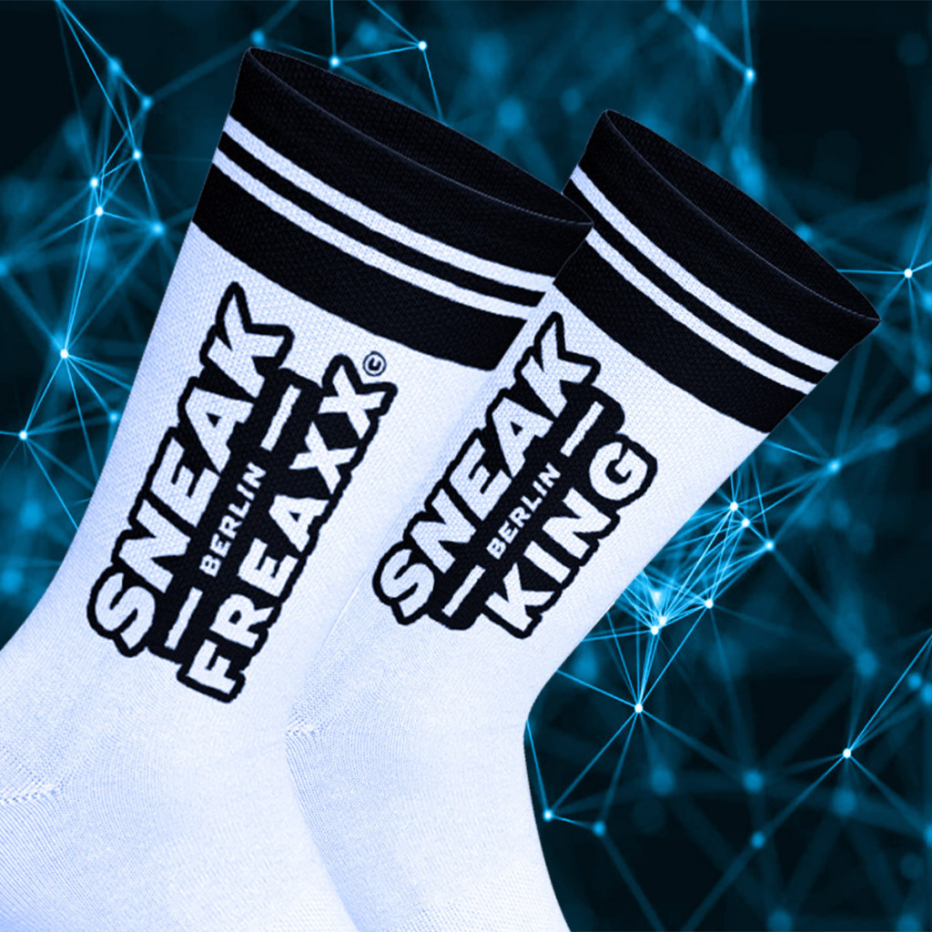 Sneak King – prémium fehér-fekete zokni - Image 2
