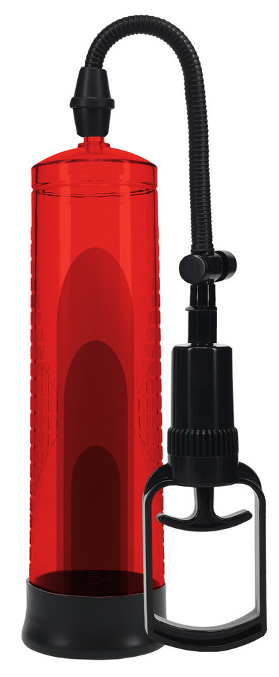 Basic Pump 2 - prémium, piros péniszpumpa 20 x 5,8 cm