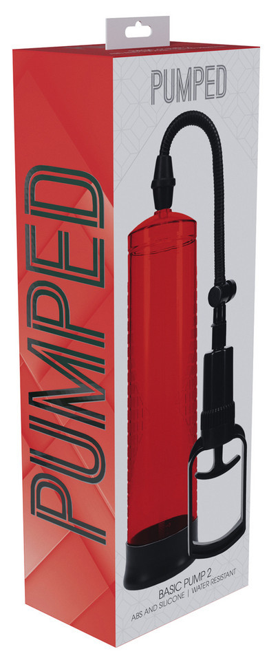 Basic Pump 2 - prémium, piros péniszpumpa 20 x 5,8 cm - Image 2