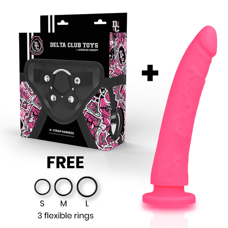 DELTA CLUB - Prémium pink dildó hám 20 cm hosszú - Image 2