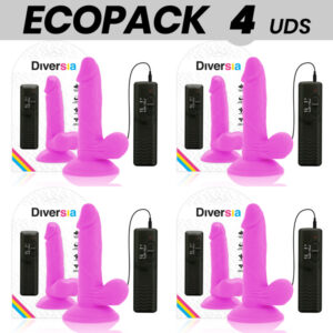 Diversia – rugalmas vibráló dildó lila, 17 cm hosszú