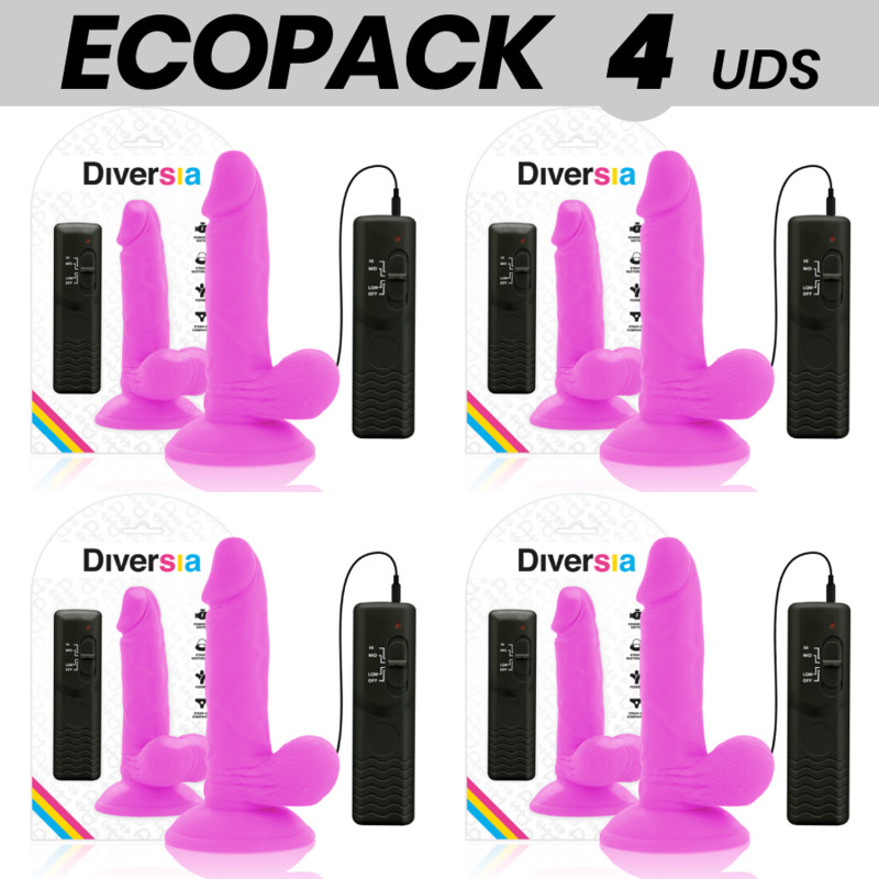 Diversia – rugalmas vibráló dildó lila, 17 cm hosszú