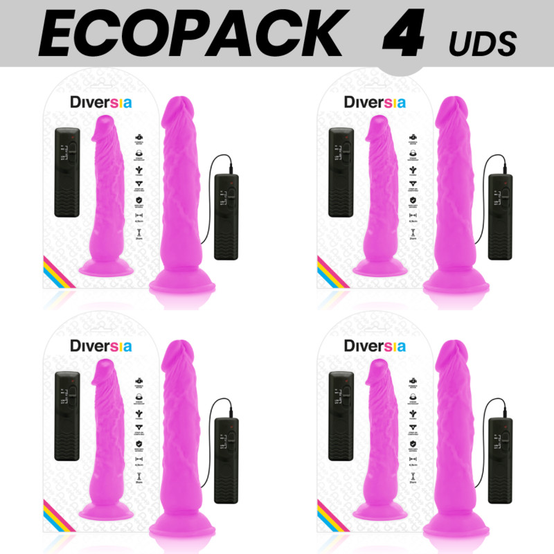 Diversia rugalmas vibráló dildó - prémium lila élmény 21 cm