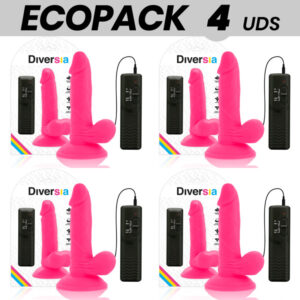 Diversia - rugalmas vibráló dildó rózsaszín, 17 cm