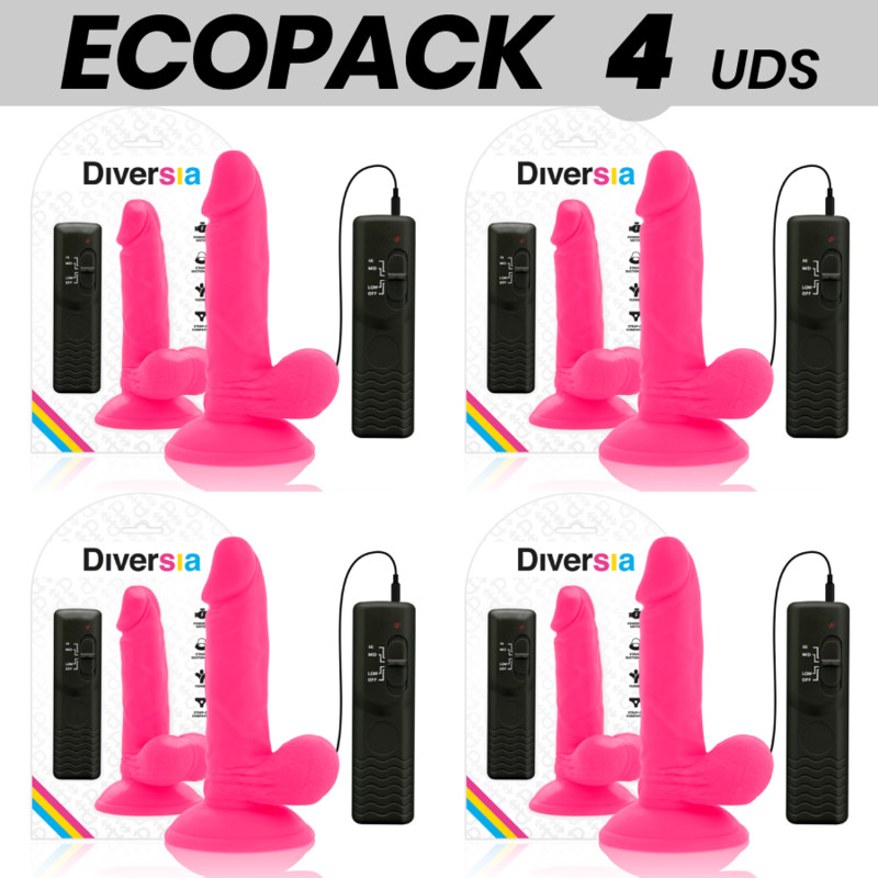 Diversia - rugalmas vibráló dildó rózsaszín, 17 cm