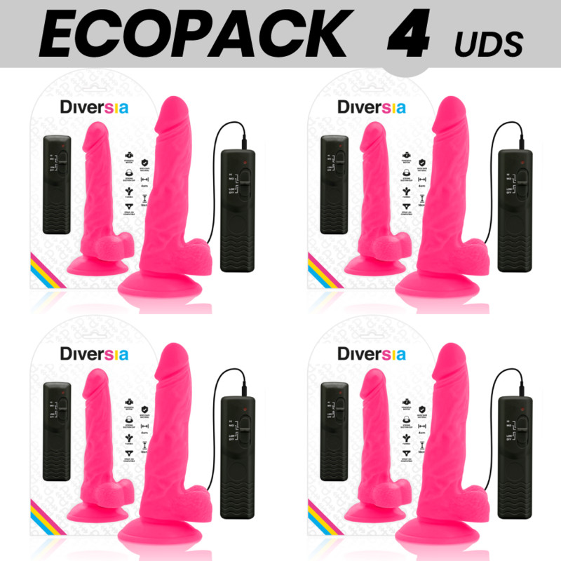 Diversia – rugalmas vibráló dildó, 18 cm, rózsaszín