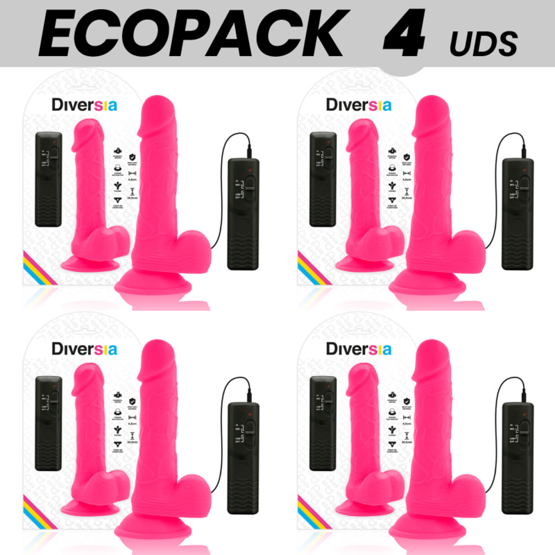 Diversia – rugalmas vibráló dildó rózsaszín 20,5 cm