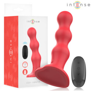 INTENSE Cody – piros távirányítós vibrátor szívókoronggal