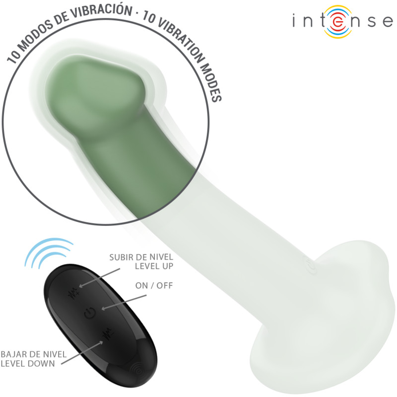 INTENSE Becca – zöld távirányítós vibrátor tapadókoronggal - Image 4