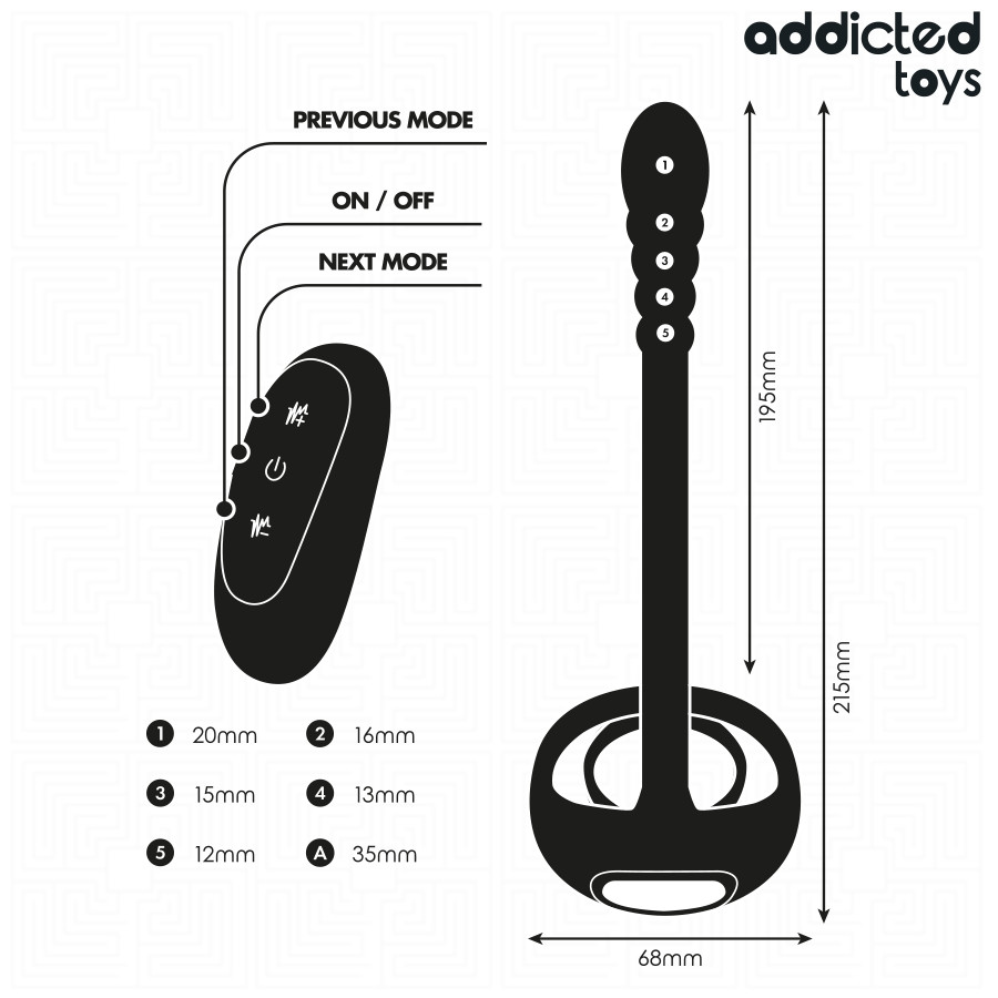 ADDICTED TOYS – vibráló péniszgyűrű távirányítóval - Image 7