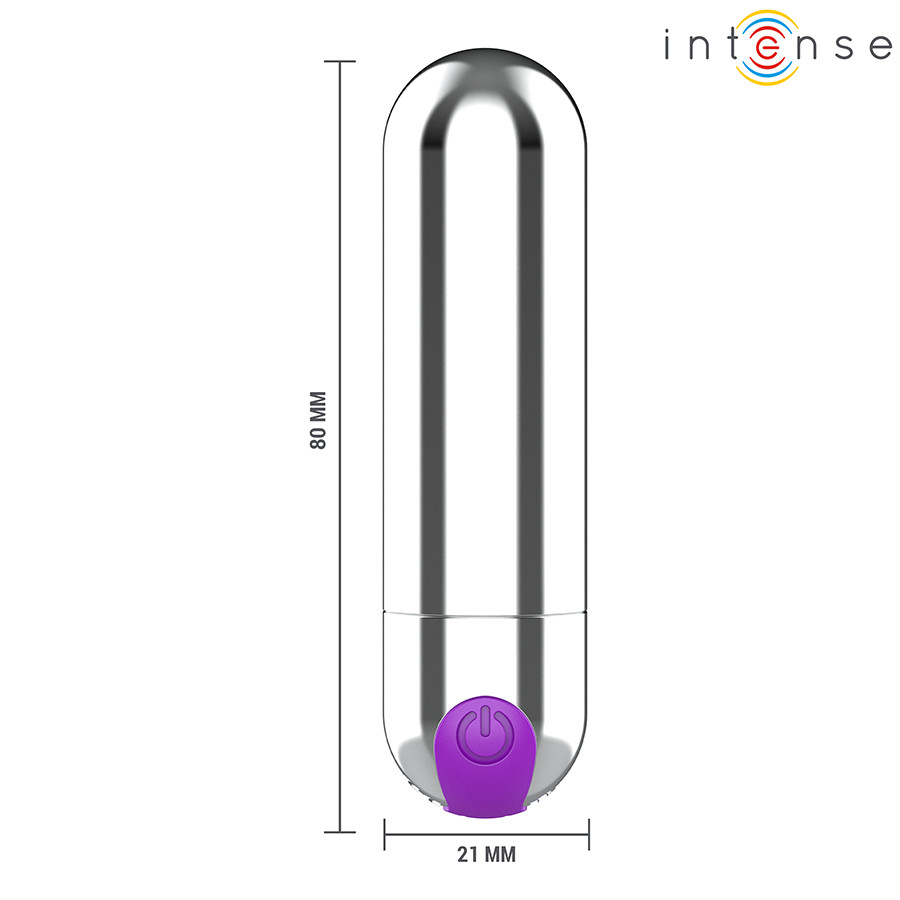 INTENSE KAREN MINI – újratölthető vibráló golyó ezüst színben - Image 5