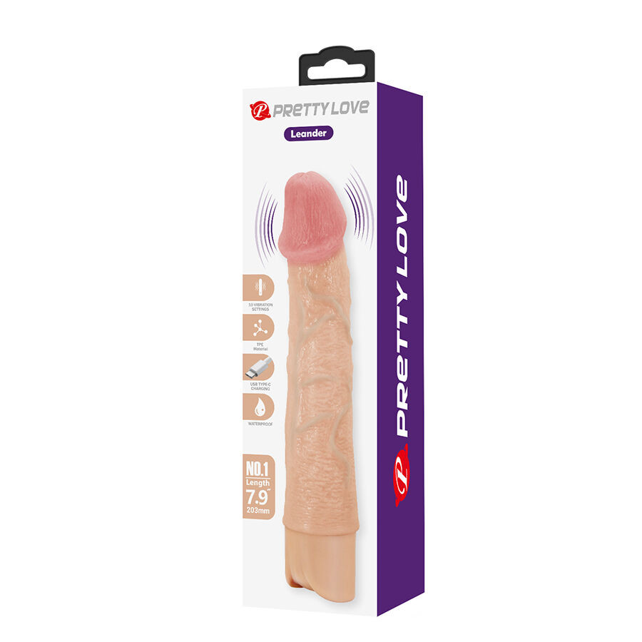 Pretty Love Leander hajlékony reális vibrátor - Image 10