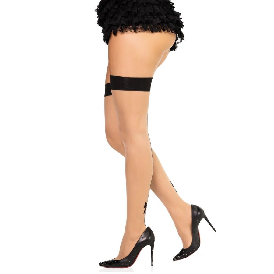 LEG AVENUE - érzéki fekete harisnya, elasztikus hátsó varrással - Image 3