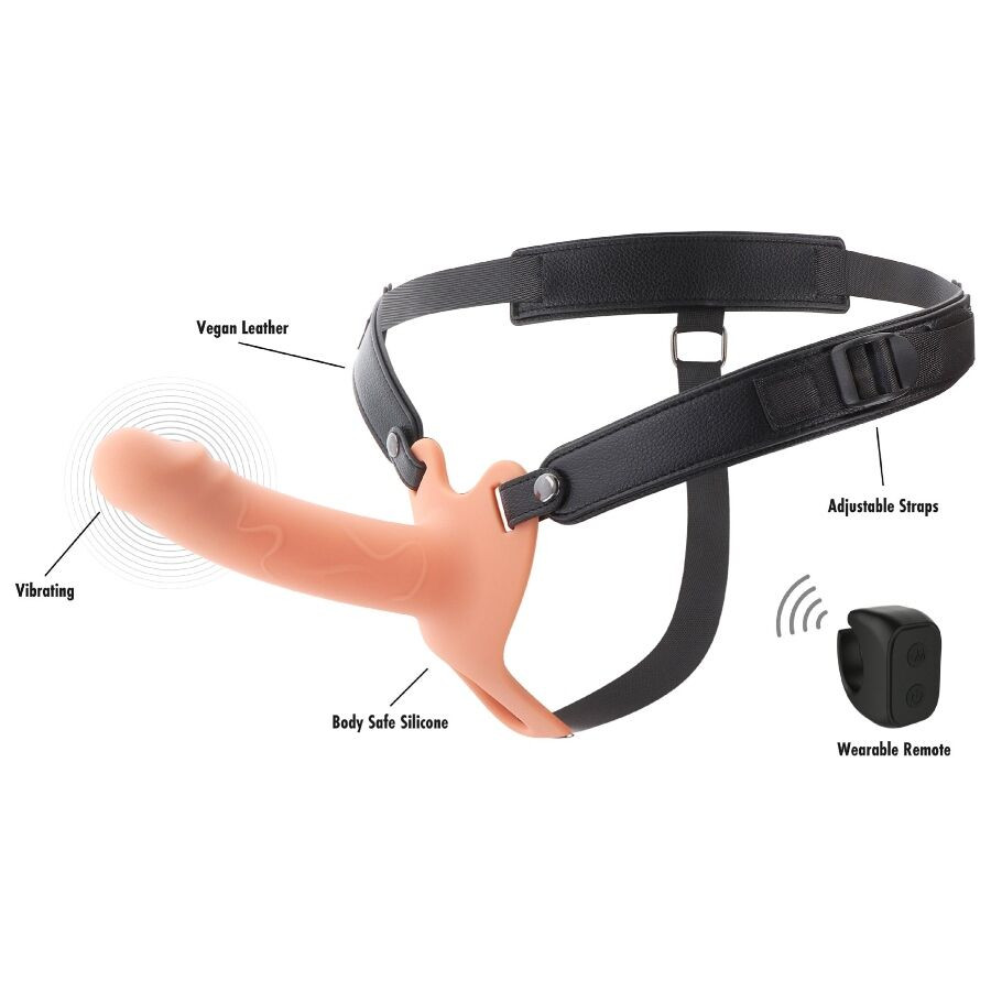 HIDDEN DESIRE – vibráló pénisz hüvely strapon 16 cm - Image 3