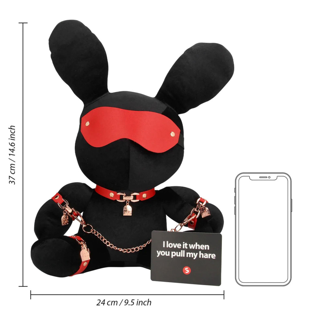 Rabbit Bondage bársonyos nyúl kötöző fekete nagy - Image 6