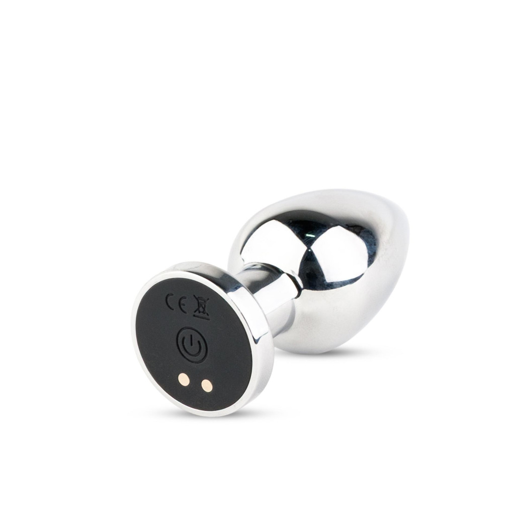 Fém anál dildó M méret távirányítóval USB-s vibrátorral - Image 4