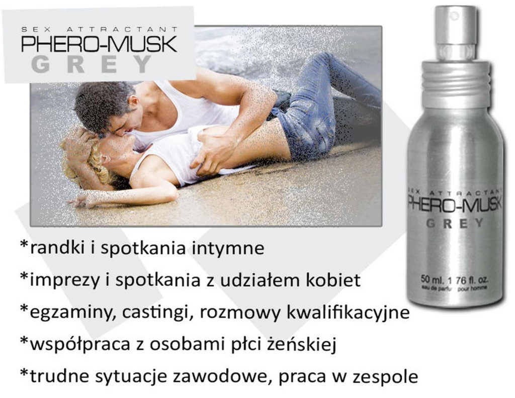 Phero Musk Feromon parfüm férfiaknak 50 ml szürke - Image 2