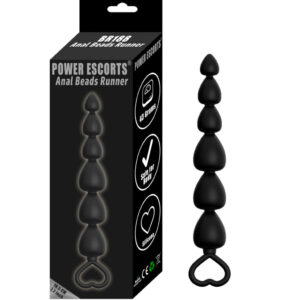 Plug-Power Escorts Anal Beads anál gyöngysor szilikon fekete
