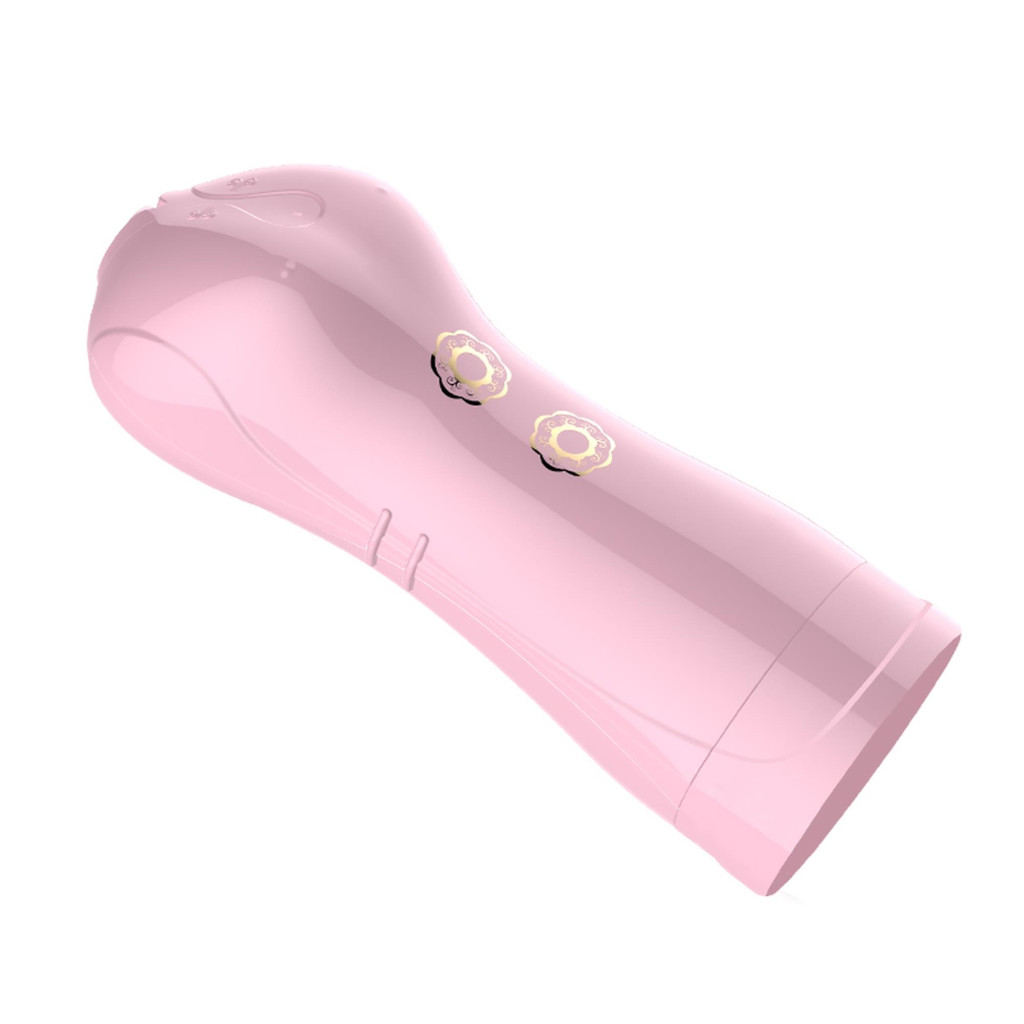 Vibráló és világító maszturbációs pohár USB rózsaszín 7+7 funkcióval beszélő módban