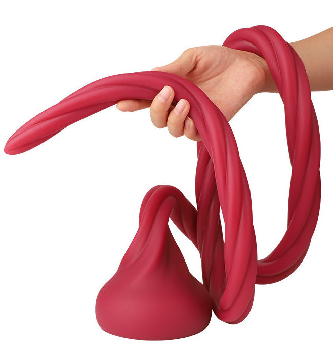 Dildó csavart forma 150 cm piros - Image 3