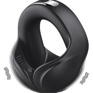 Peakess péniszgyűrű 10 rezgésmód, nubsos 40 mm fekete szilikon USB töltős vízálló
