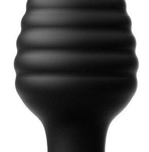 Conol anál plug 10x4 cm texturált, 10 rezgésmód USB tölthető fekete