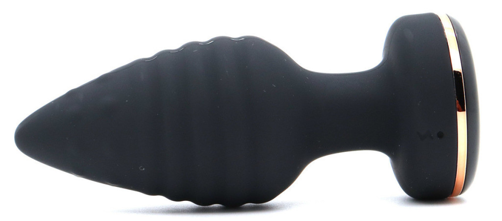 Conol anál plug 10x4 cm texturált, 10 rezgésmód USB tölthető fekete - Image 3
