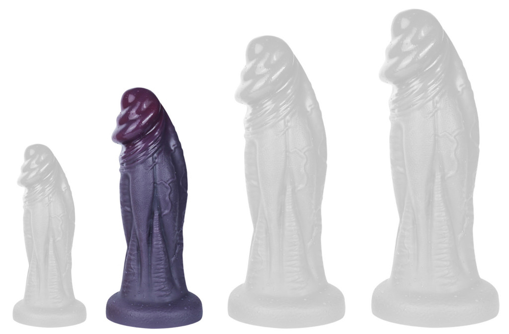 Biglans Dildó Texturált felület, leszívó tappancs 20 x 7 cm szilikonból