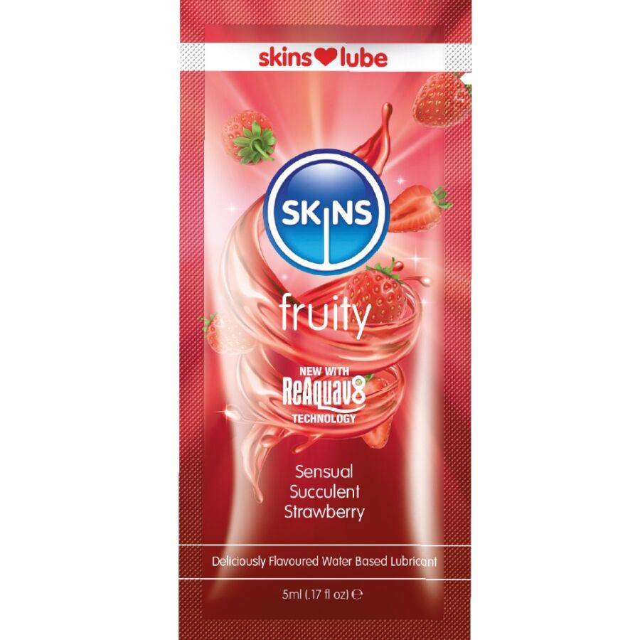 Skins Eper ízű vízbázisú síkosító 5 ml egyszeri adag