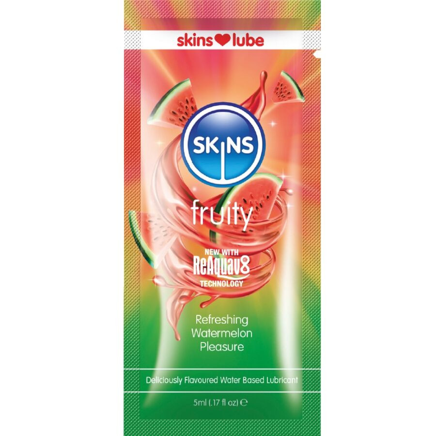 Skins vízbázisú síkosító 5 ml görögdinnye ízű egyszeri adag